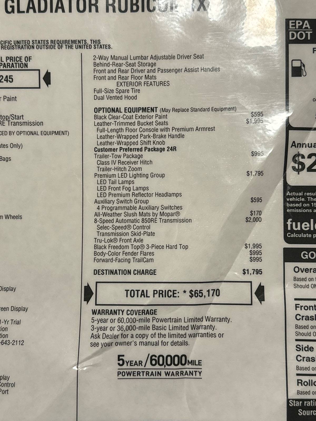 Jeep Gladiator Current '23 discounts ending 3/31/24? IMG_1419
