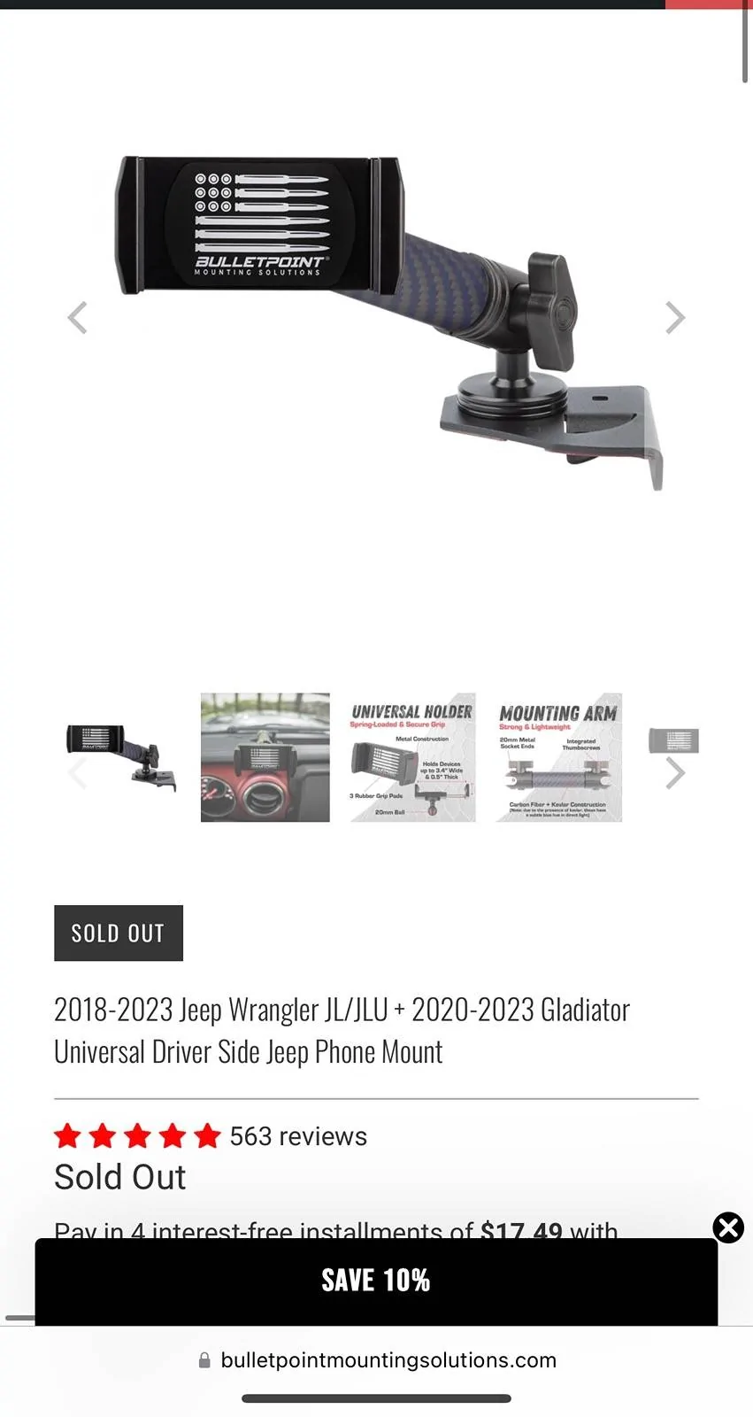 Jeep Gladiator Bulletpoint Solutions Phone Mount IMG_2847