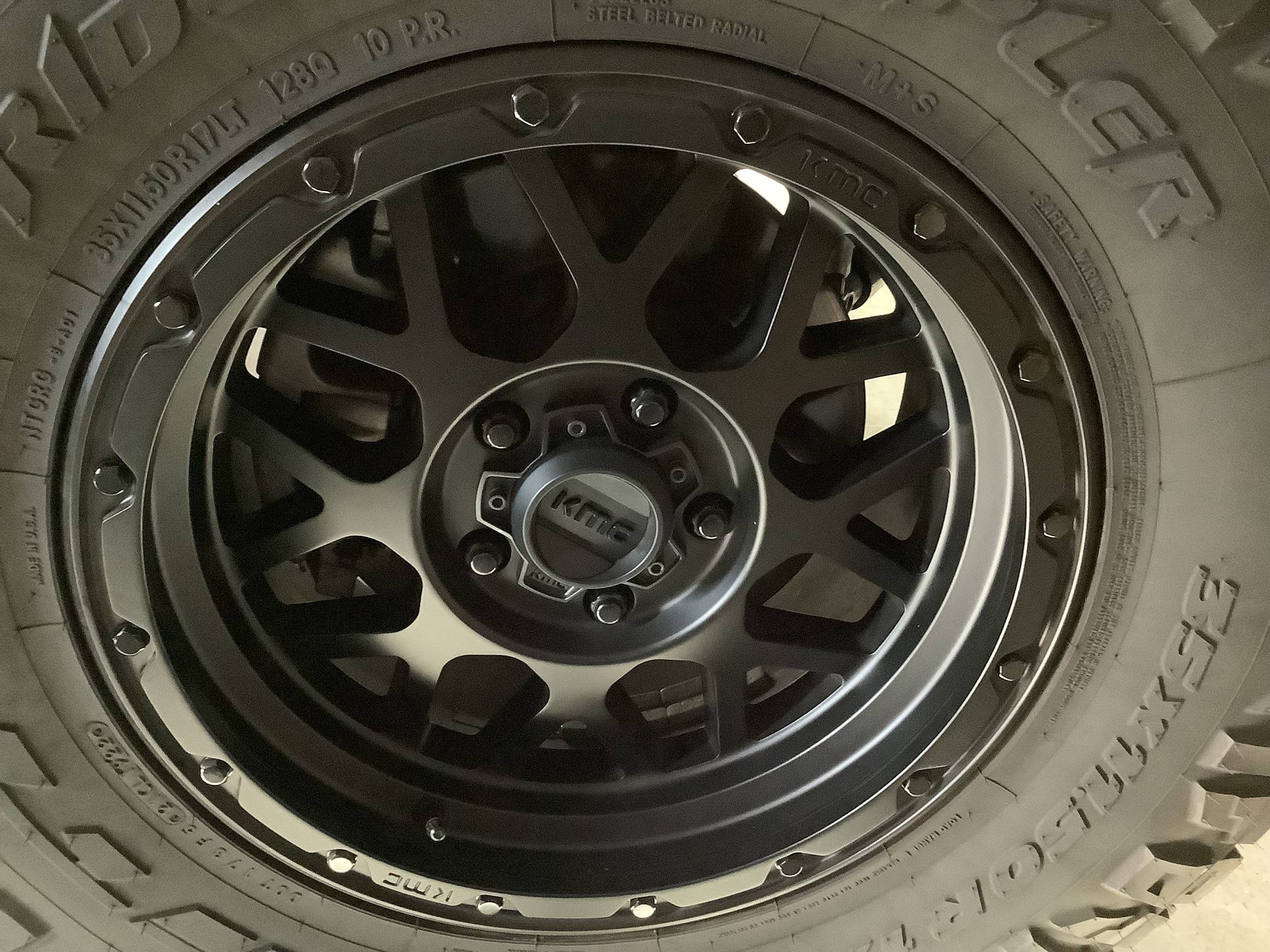Jeep Gladiator KMC 535 rims, Nitto Ridge Grappler 35/11.50/17 tires, TPMS and Lug Nuts IMG_1520