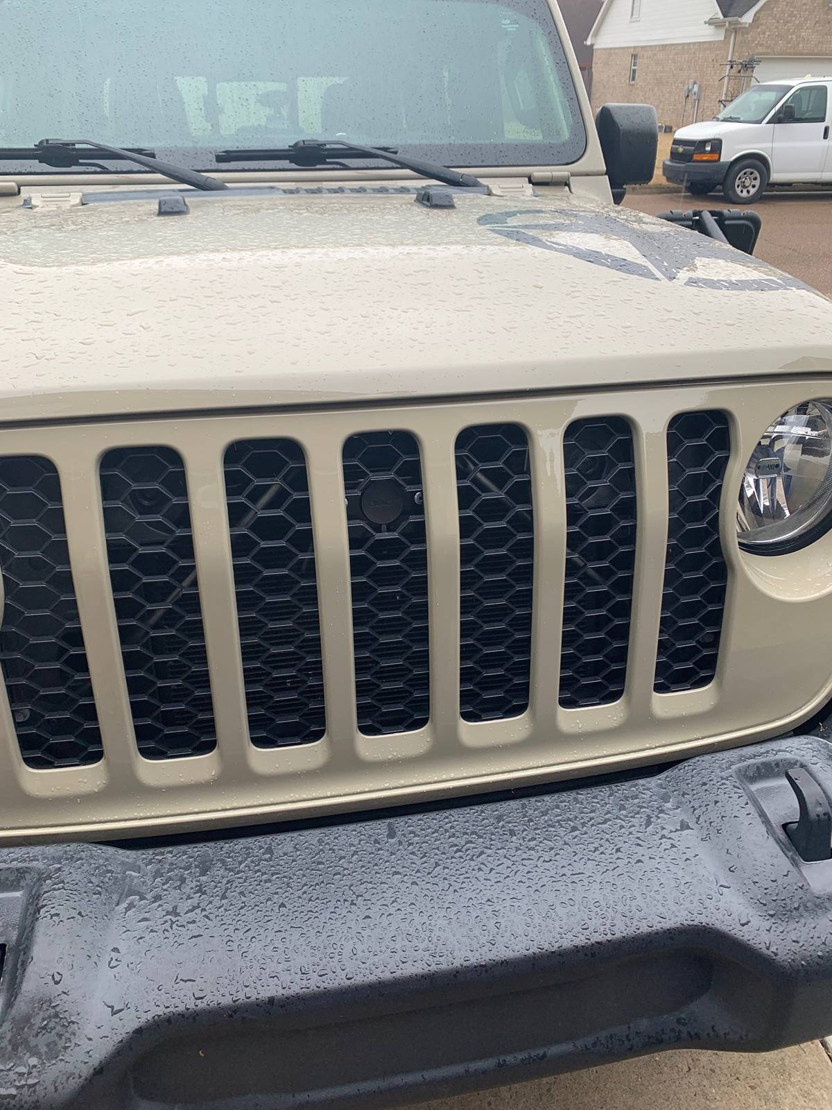 Jeep Gladiator 2024 Grille with hood lock cutout IMG_2356