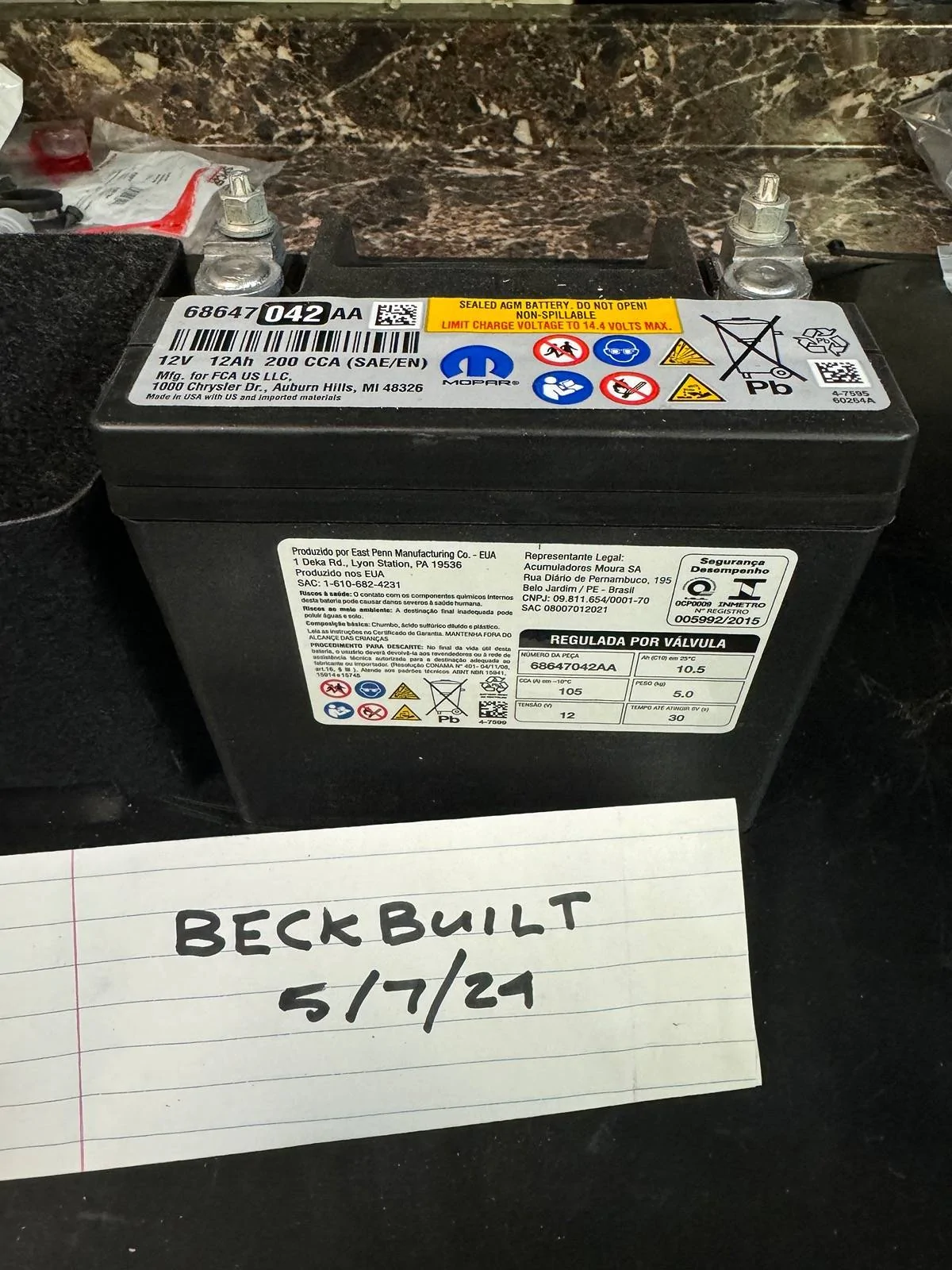 Jeep Gladiator Small OEM Battery 2023 JT IMG_3935