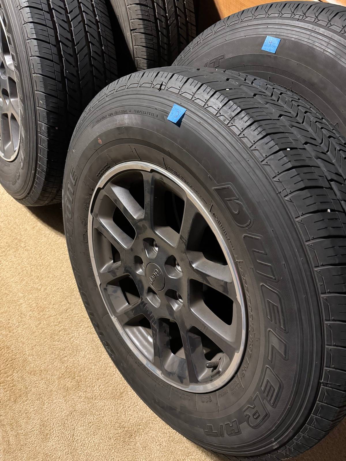 Jeep Gladiator For Sale:  Full set of Overland 4 Tires and wheel set w/TPMS and Spare Tire/Wheel Tire_2