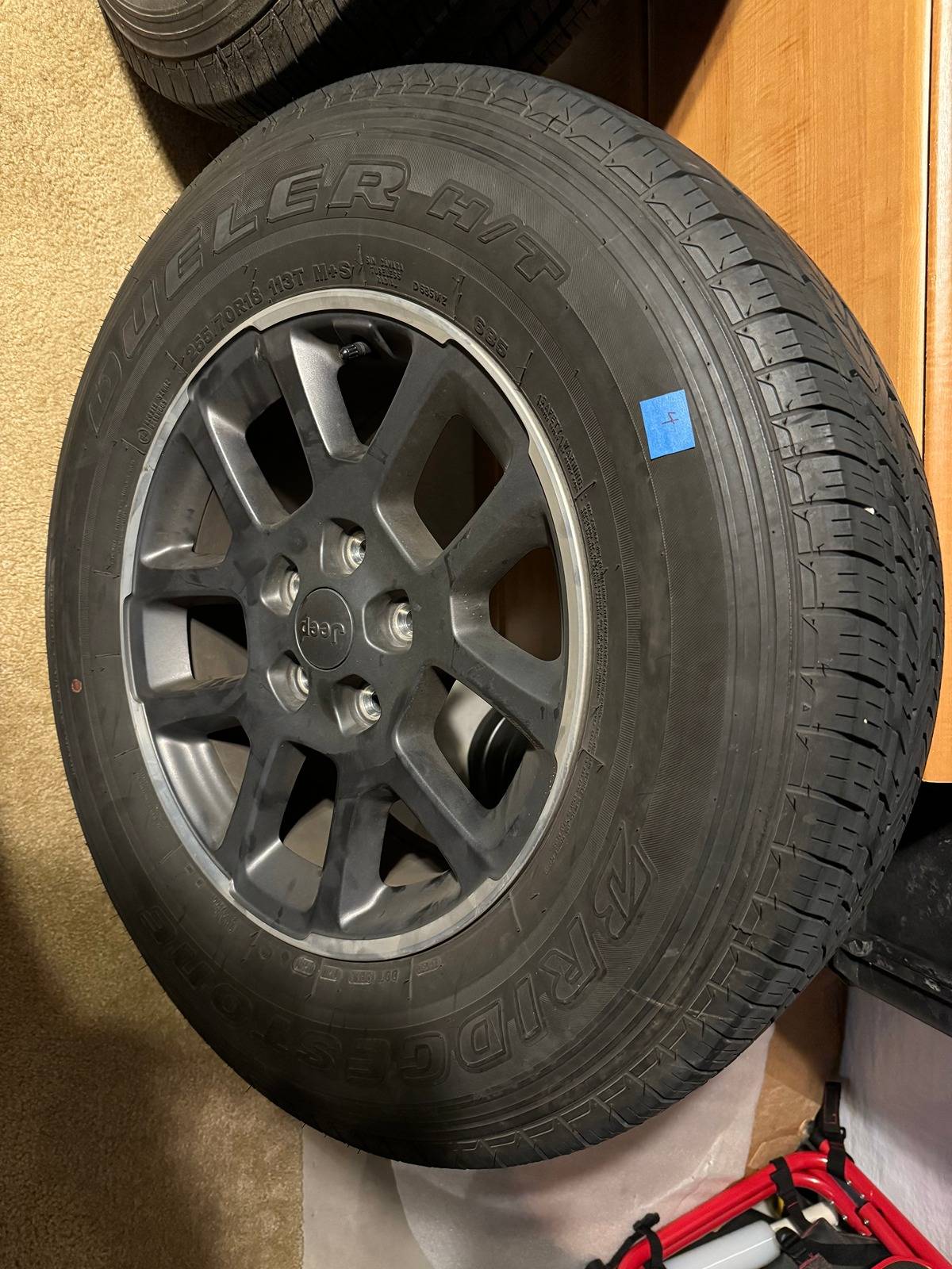 Jeep Gladiator For Sale:  Full set of Overland 4 Tires and wheel set w/TPMS and Spare Tire/Wheel Tire_4