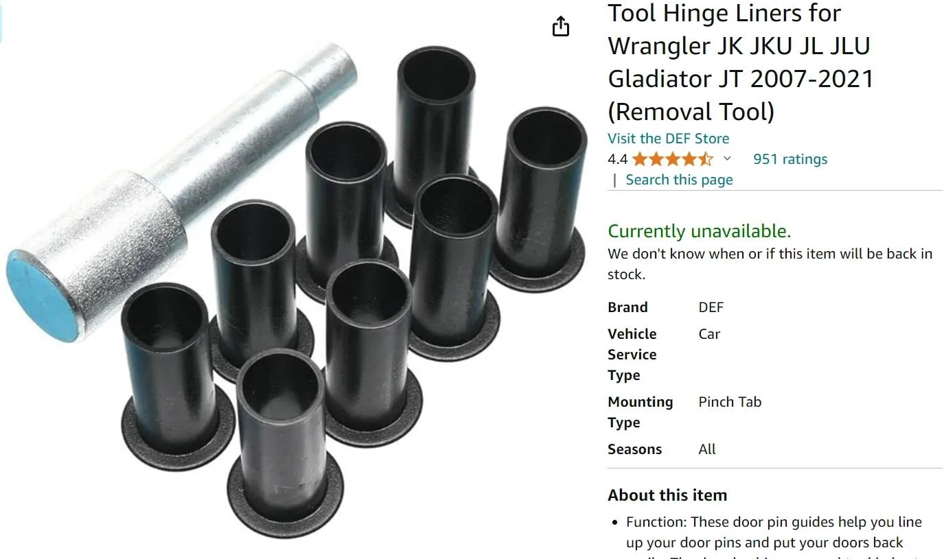 Door pins, grease lube etc | Jeep Gladiator (JT) News, Forum, Community - JeepGladiatorForum.com Door pins, grease lube etc | Jeep Gladiator (JT) News, Forum, Community - JeepGladiatorForum.com