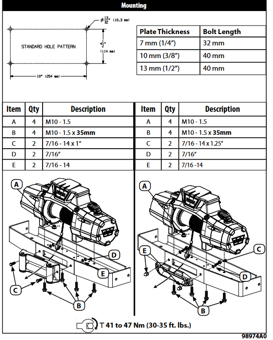 Jeep Gladiator Overland Vehicle Systems gives no torque specs for winch.  Anyone know what it is? 1715530185220-05