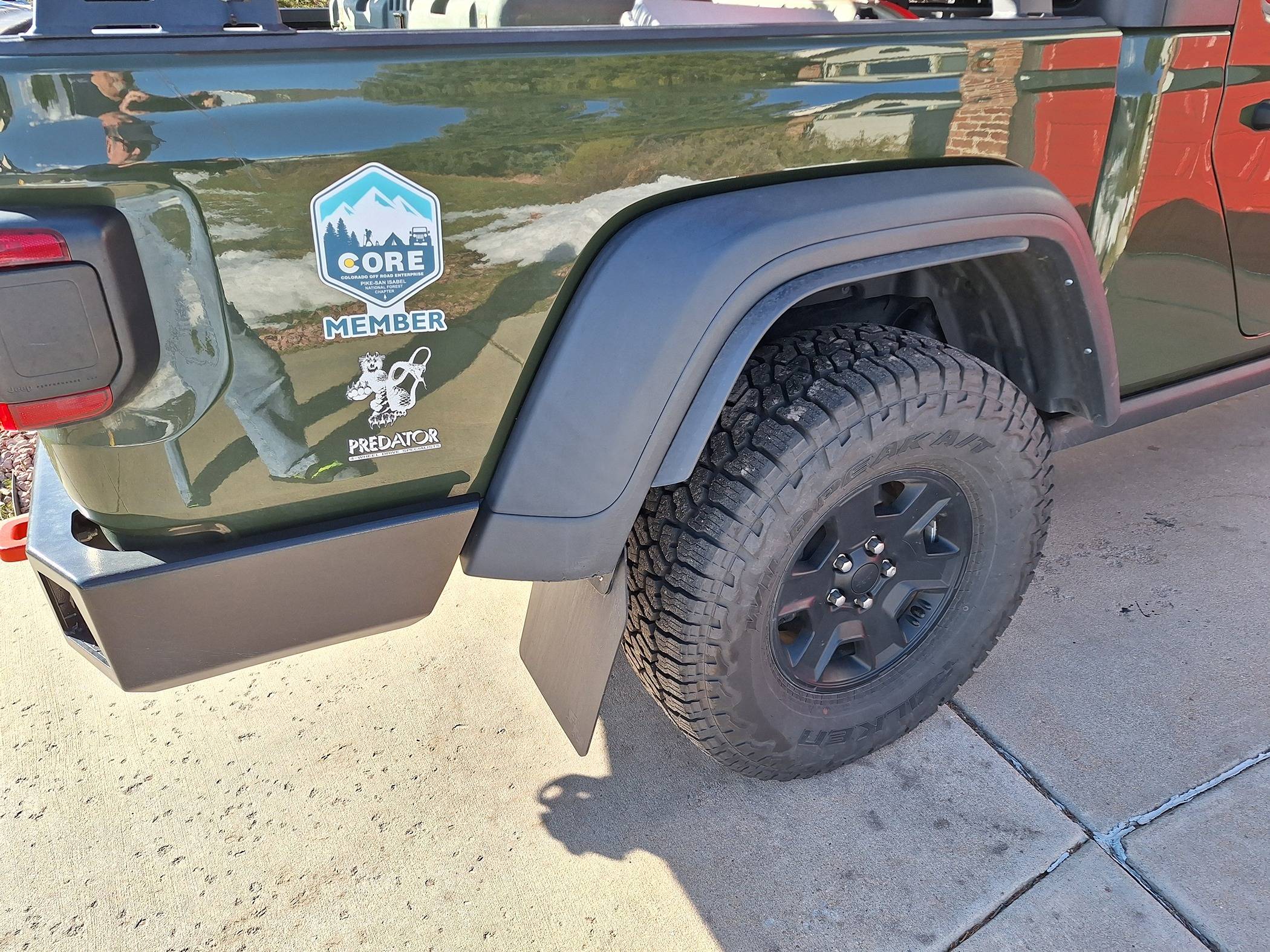 Jeep Gladiator Mopar Splash Gaurds on Willys 20240319_173820