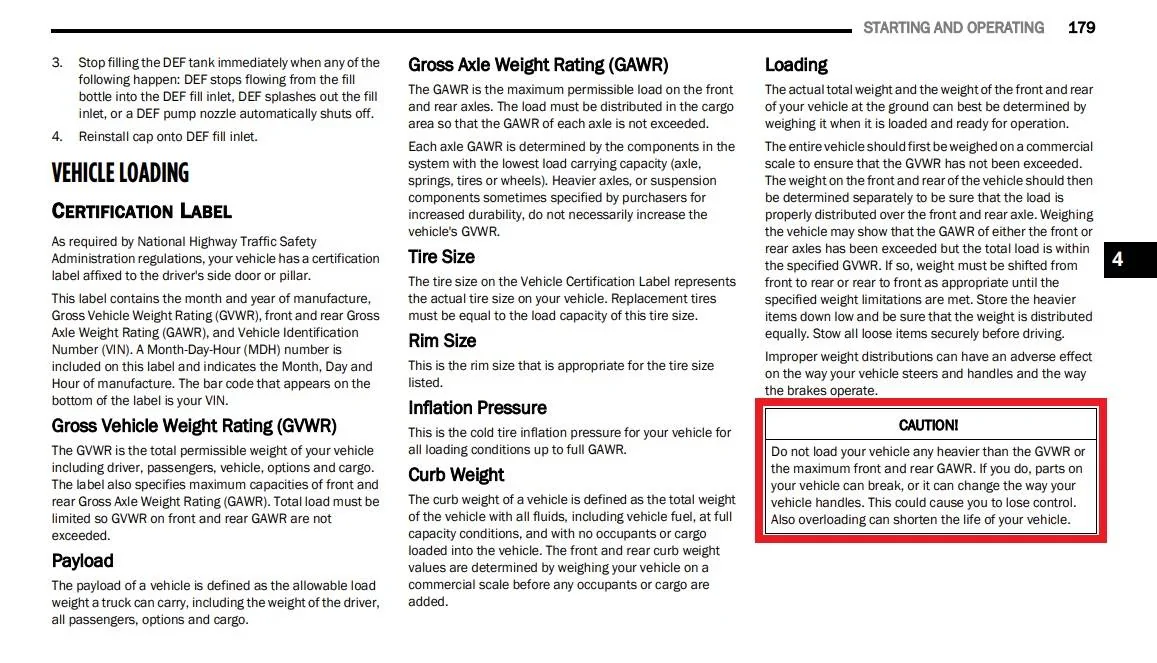 Jeep Gladiator Wheel & Tire Weight vs Towing Capacity loading