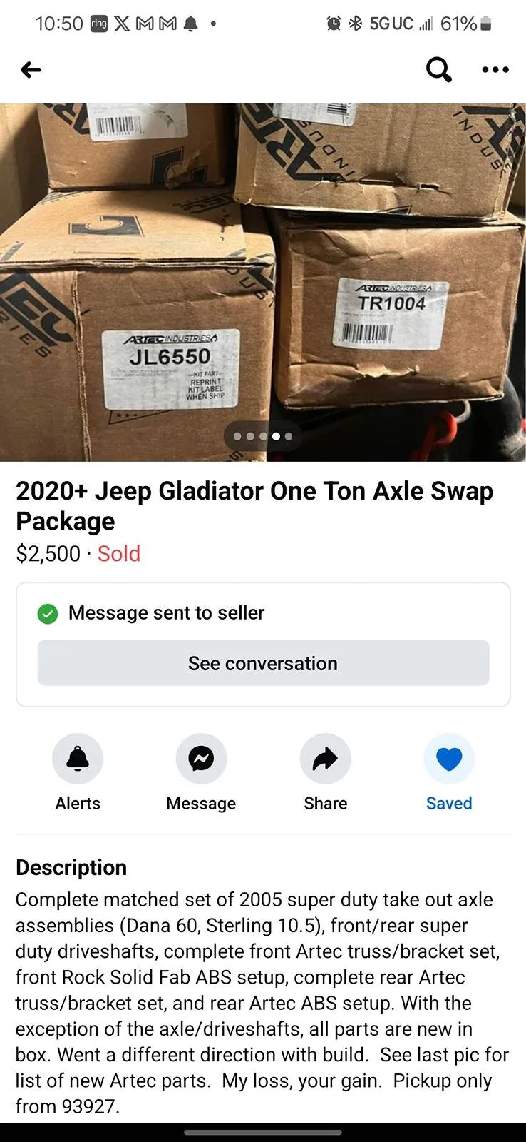 Jeep Gladiator JUNK YARD FORD 1 TON AXLE SWAP Screenshot_20240520_105010_Facebook