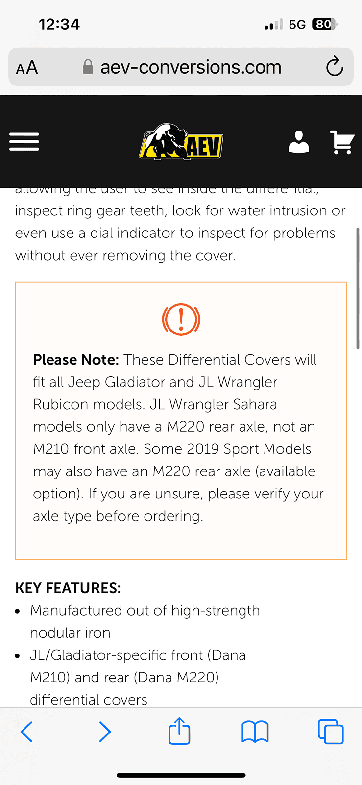 Jeep Gladiator AEV Diff Skid and Diff cover interference with factory sway bar FIXED IMG_6234