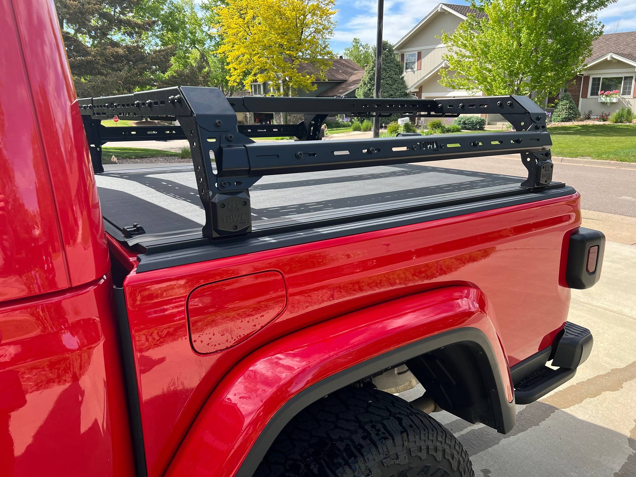 Jeep Gladiator The pilot test for our T-slot bases was a success! Install your bed rack on the T-slot channel of your cover. IMG_5009
