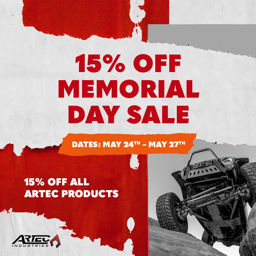 Jeep Gladiator Memorial Day Weekend Sale at Artec Industries - 15% Off Everything! 2278916_MemorialDay-1080x1080_052324