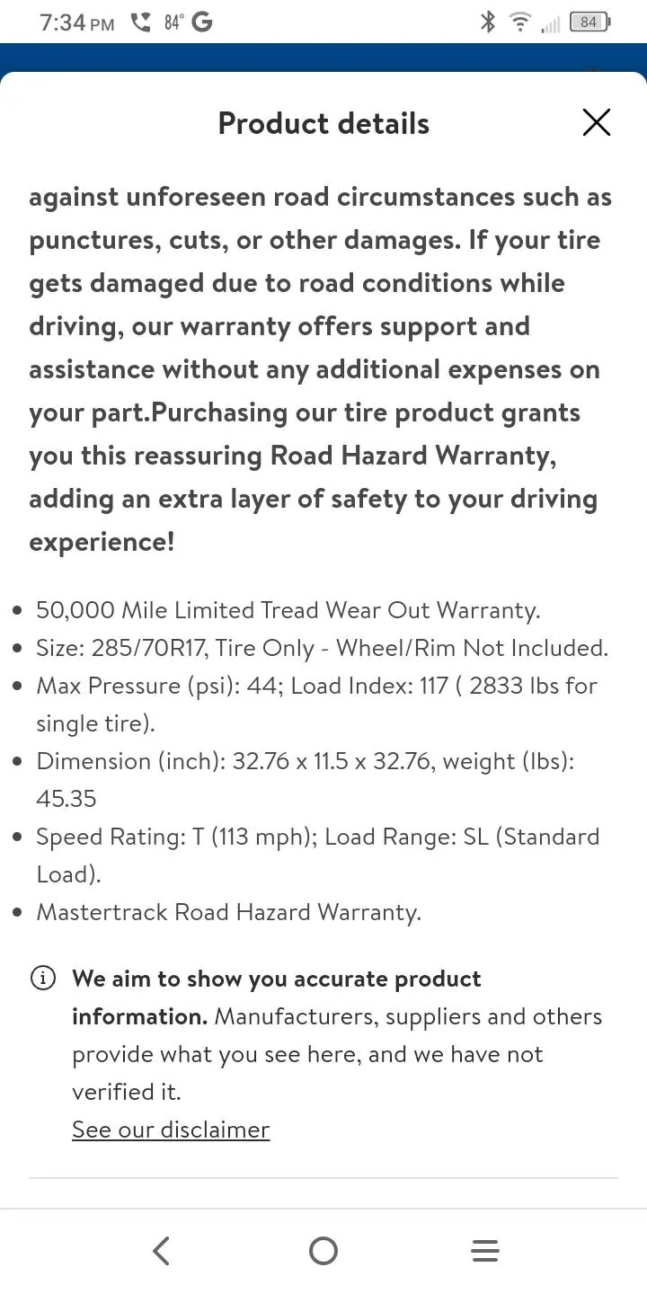 Jeep Gladiator Mastertrack Badlands A/T 285/70r17 anyone used these? Screenshot_2024-05-26-19-34-12-001