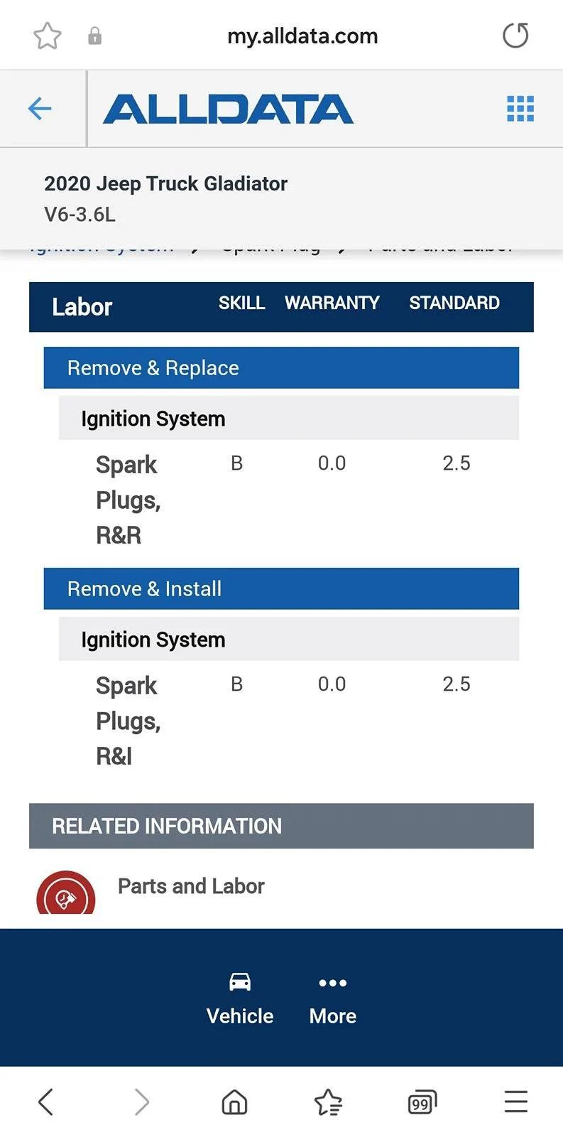 Jeep Gladiator $340 to do the coil packs and spark plugs Screenshot_20240527_124400_Samsung Internet