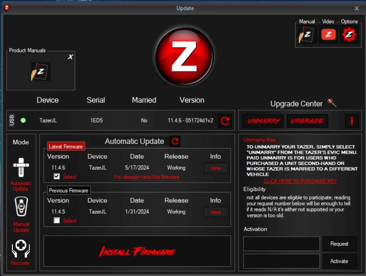 Jeep Gladiator Tazer JL Mini $250 Shipped TazerJL Device Info