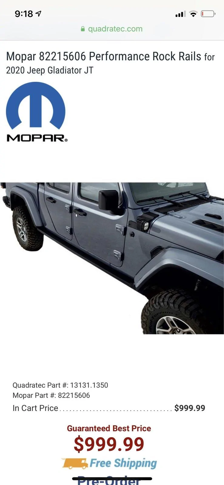 Jeep Gladiator OEM Wide Rock Rails 33720B25-39CE-4908-A2FA-3FA7061F9E62