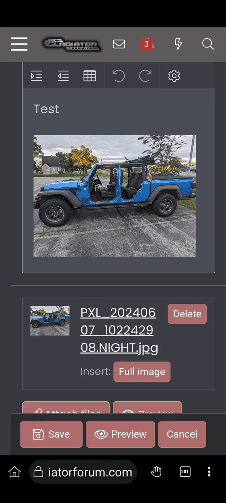 Jeep Gladiator No lift yet, 315/70r17 on Max Tow Screenshot_20240607-114107