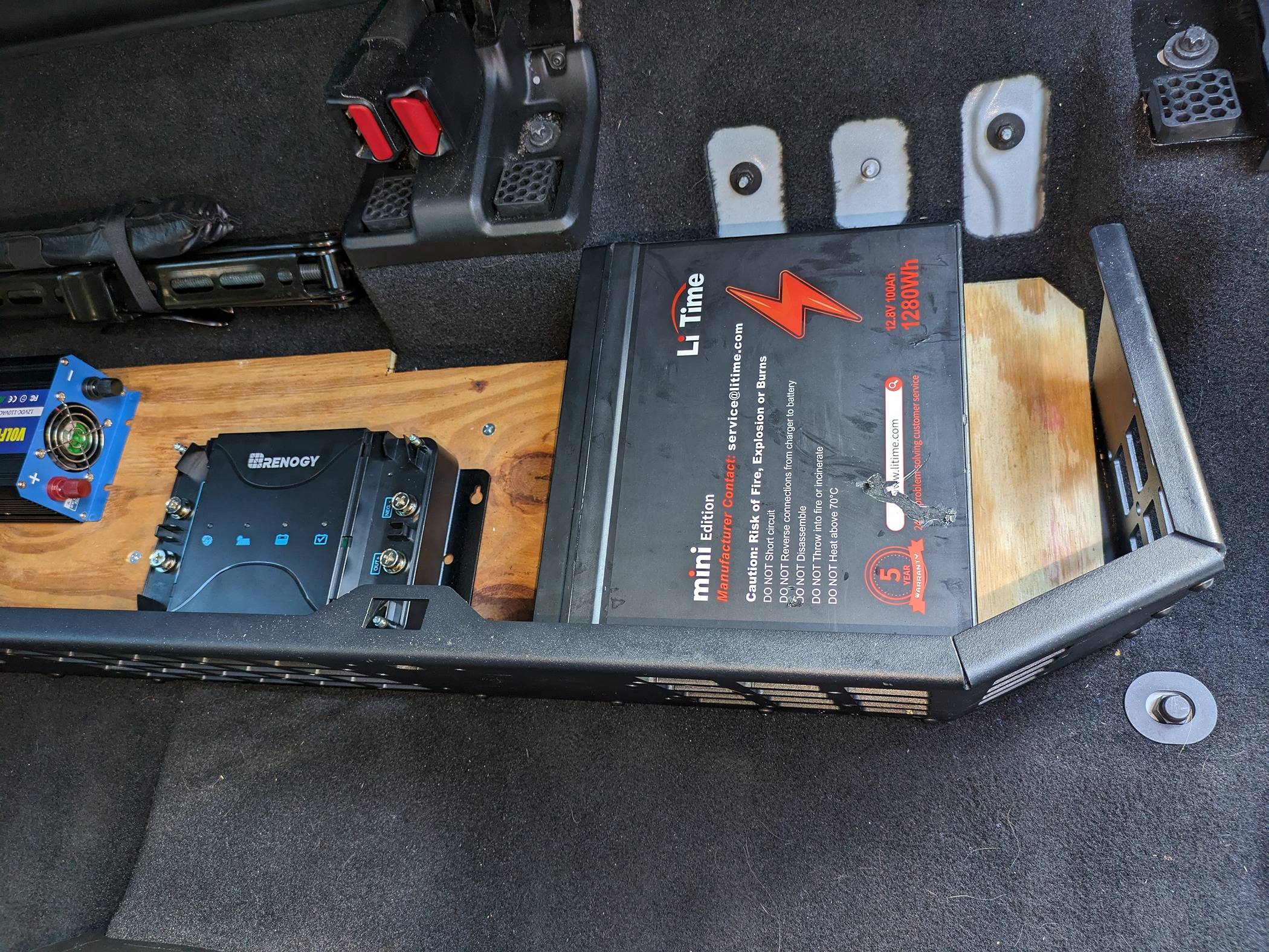 Jeep Gladiator Under rear seat electrical setup PXL_20240609_113042511