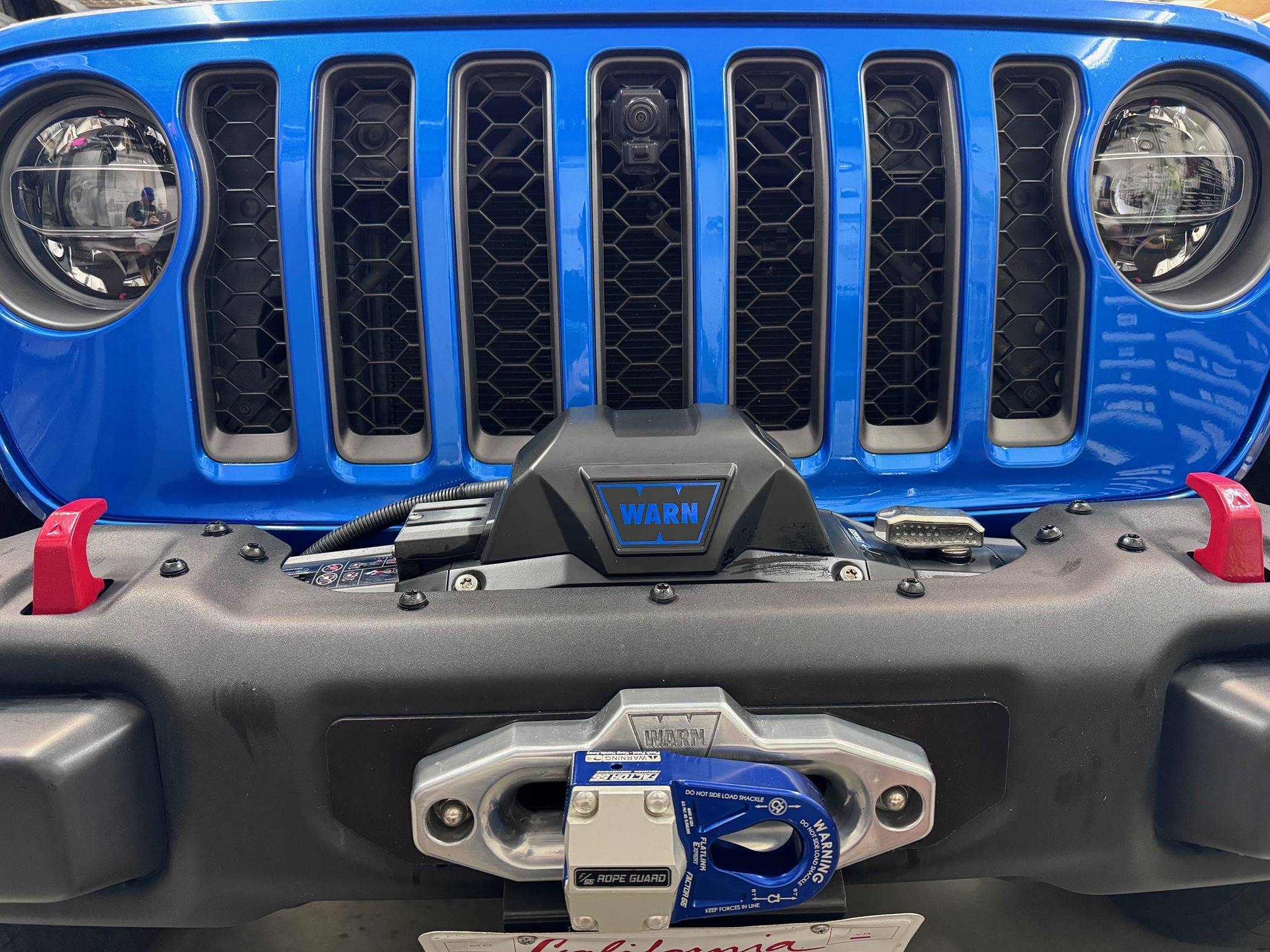 Jeep Gladiator Warn Winch Logo Warn Winch Logo Blue Full Front