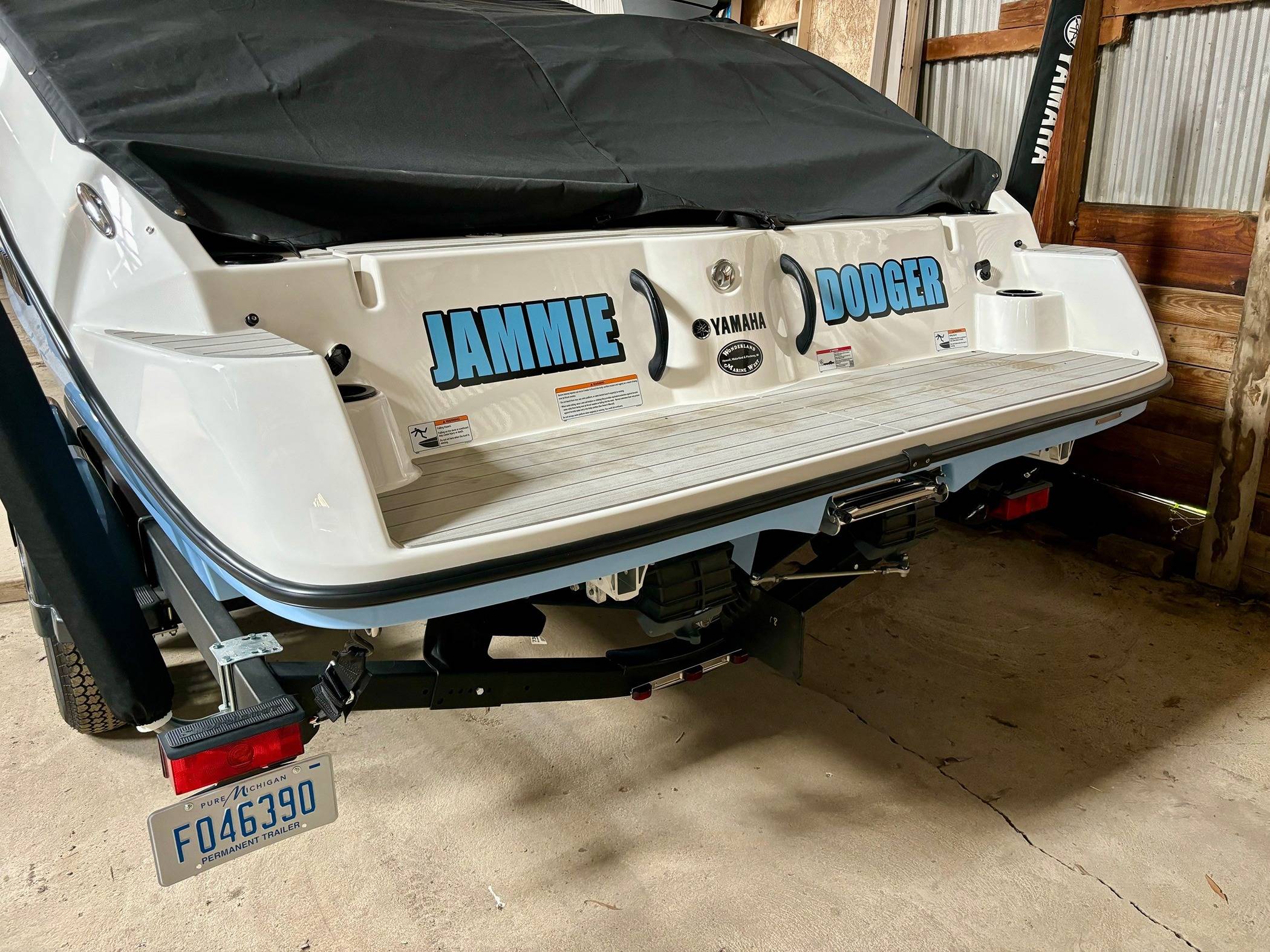 Jeep Gladiator Brought the new boat home Rear name graphic