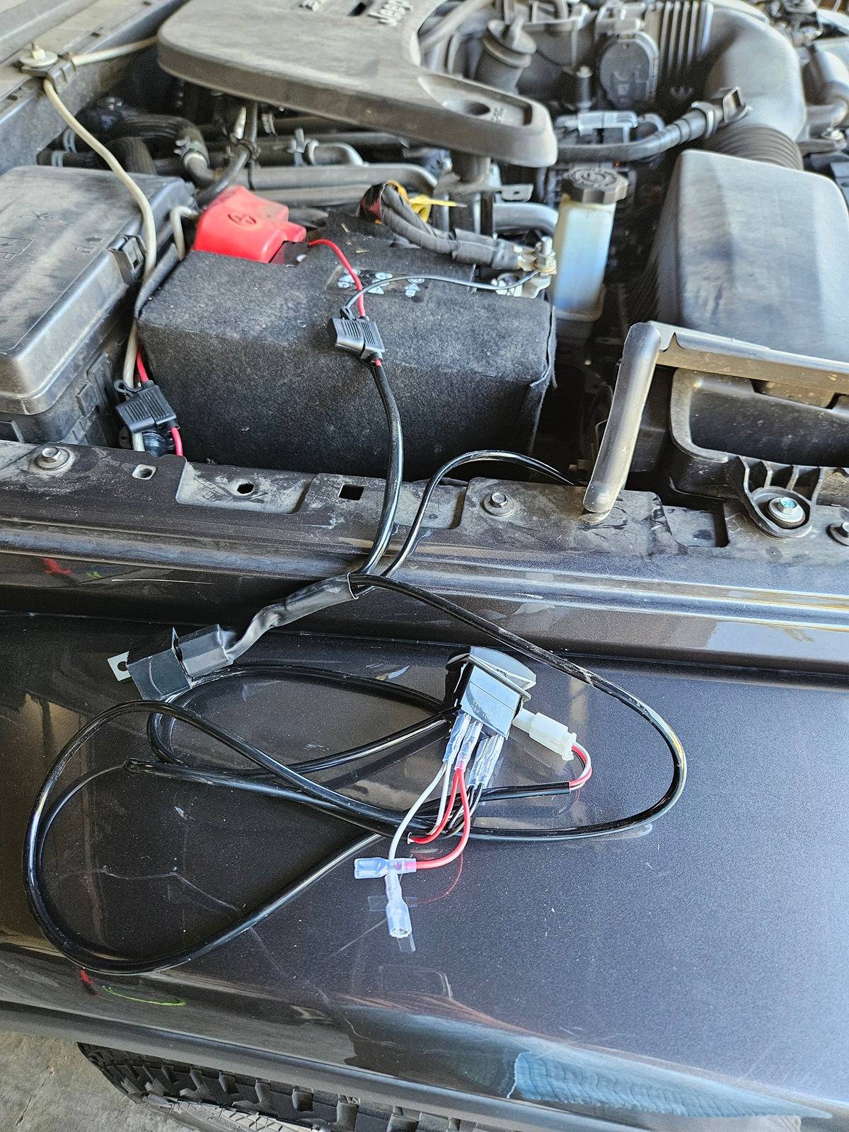Jeep Gladiator Help wiring LED bar to factory fog light button 20240624_184214