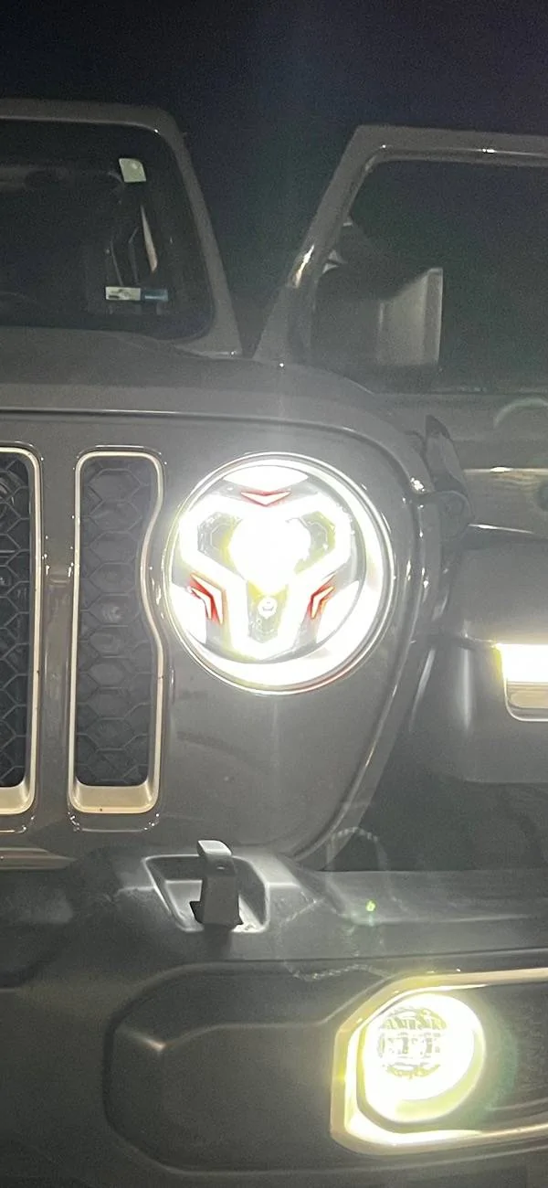 Jeep Gladiator Factory headlights to Warrior Series LEDs IMG_2396
