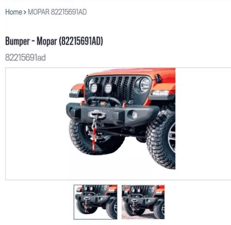 Jeep Gladiator Mopar OEM Rock Crawler Steel Bumper 1719634620112-nh