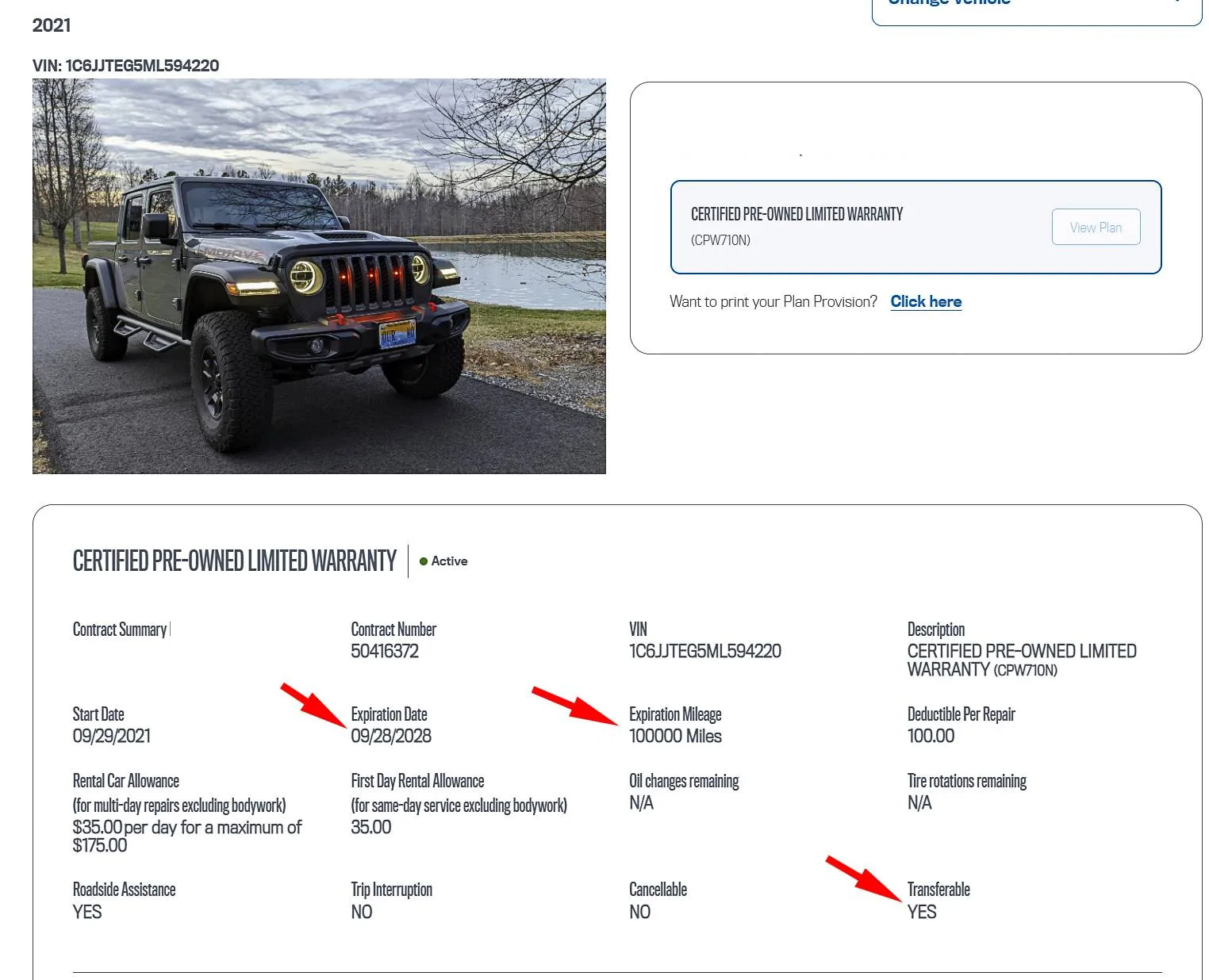 Jeep Gladiator Withdrawn for Now Warranty 7 yrs - 100k