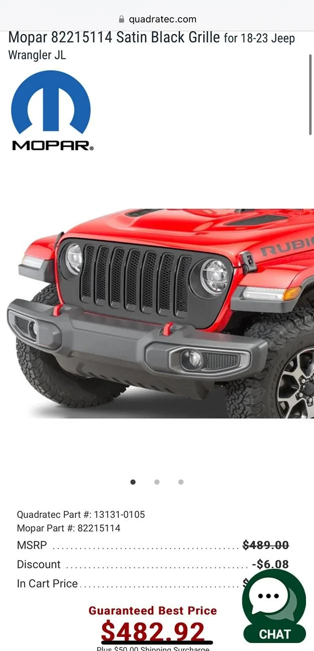 Jeep Gladiator Mopar OEM Satin black Grille IMG_7427