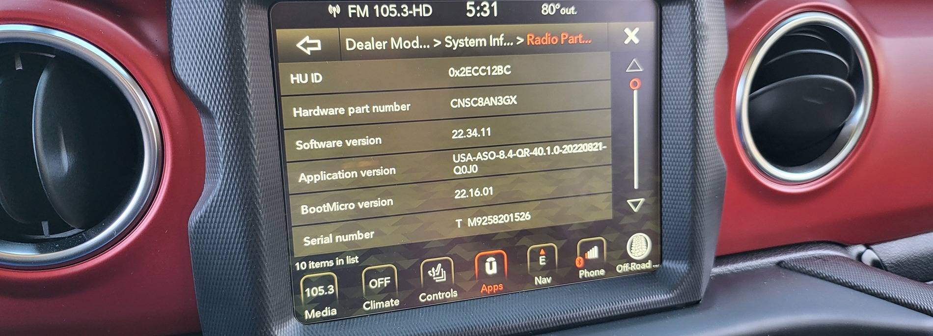 Jeep Gladiator New Gladiator Software Update Prompt 1000011433