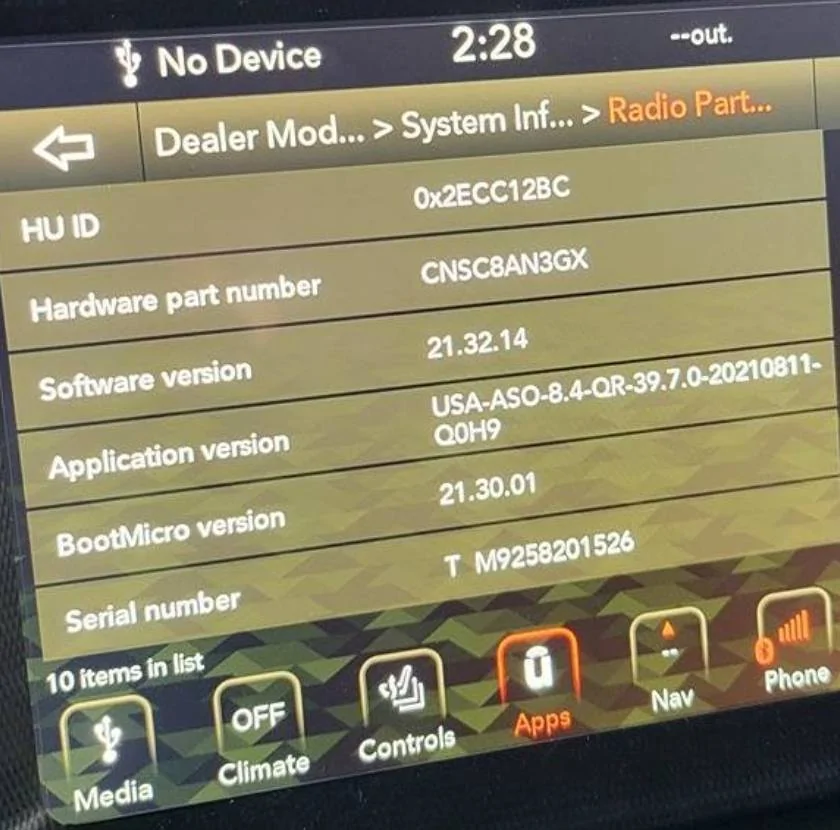 Jeep Gladiator How to: Update UConnect 8.4" via USB drive. 1000011492