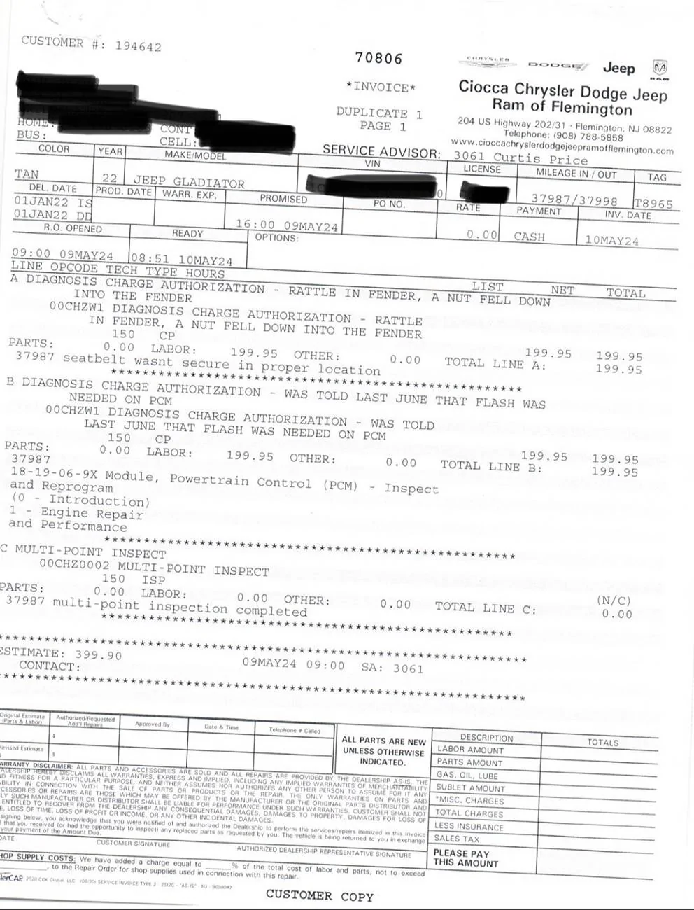 Jeep Gladiator My rant about local dealer and ext. warranty IMG_6791