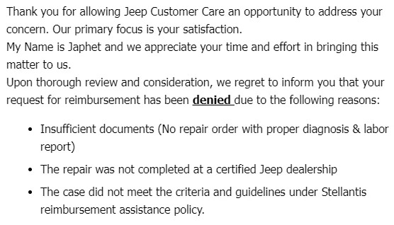 Jeep Gladiator Reimbursement for clutch recall? Screenshot 2024-07-17 210147