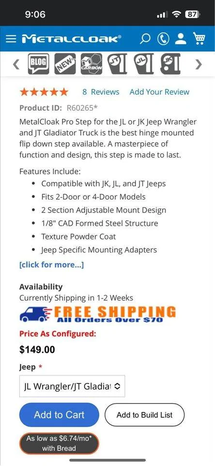 Jeep Gladiator MetalCloak hinge kit for a JT Gladiator or JL Wrangler 452381693_1934067073724716_4157540954401911496_n
