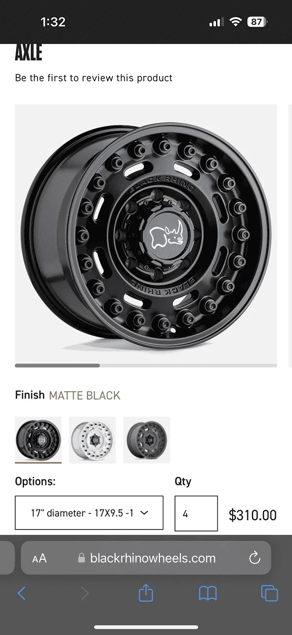 Jeep Gladiator (4) Black Rhino Axle Wheels 17x9.5 / 5x127 / -18mm IMG_2987