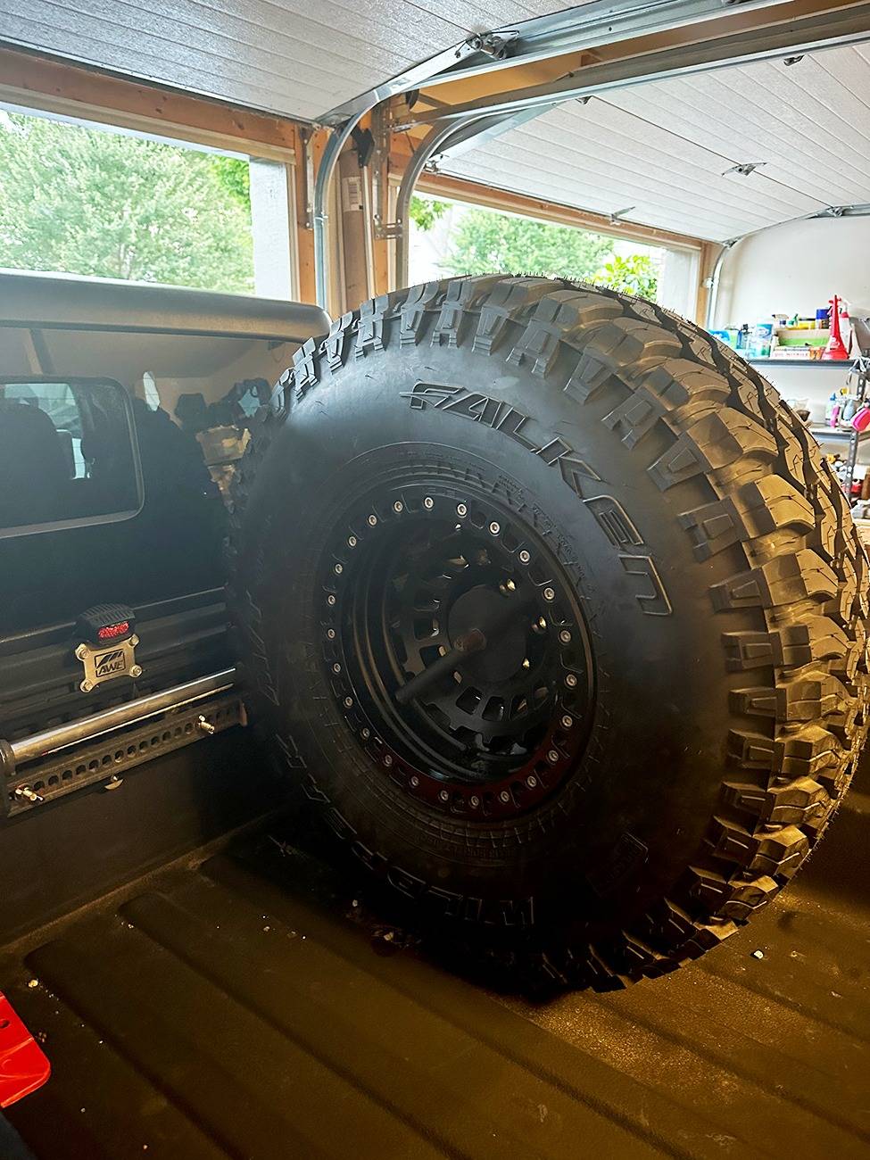 Jeep Gladiator DV8 Jeep Gladiator JT Stand Up Spare Tire Mount - $50 tire-in-bed-side