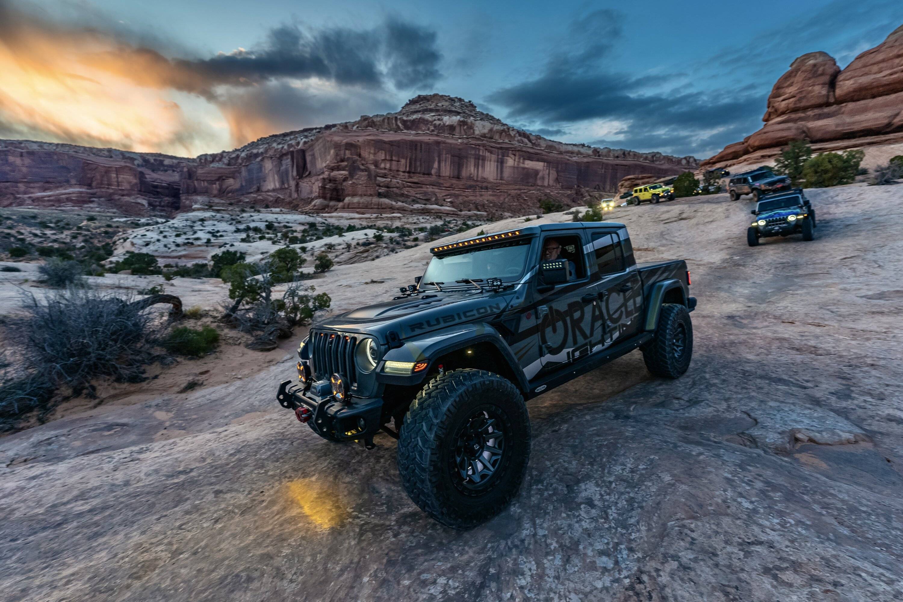 Jeep Gladiator Wheeling Wednesday: Show us your Offroad Photos. ORACLE_Lighting_Moab_Sunset_Gladiator