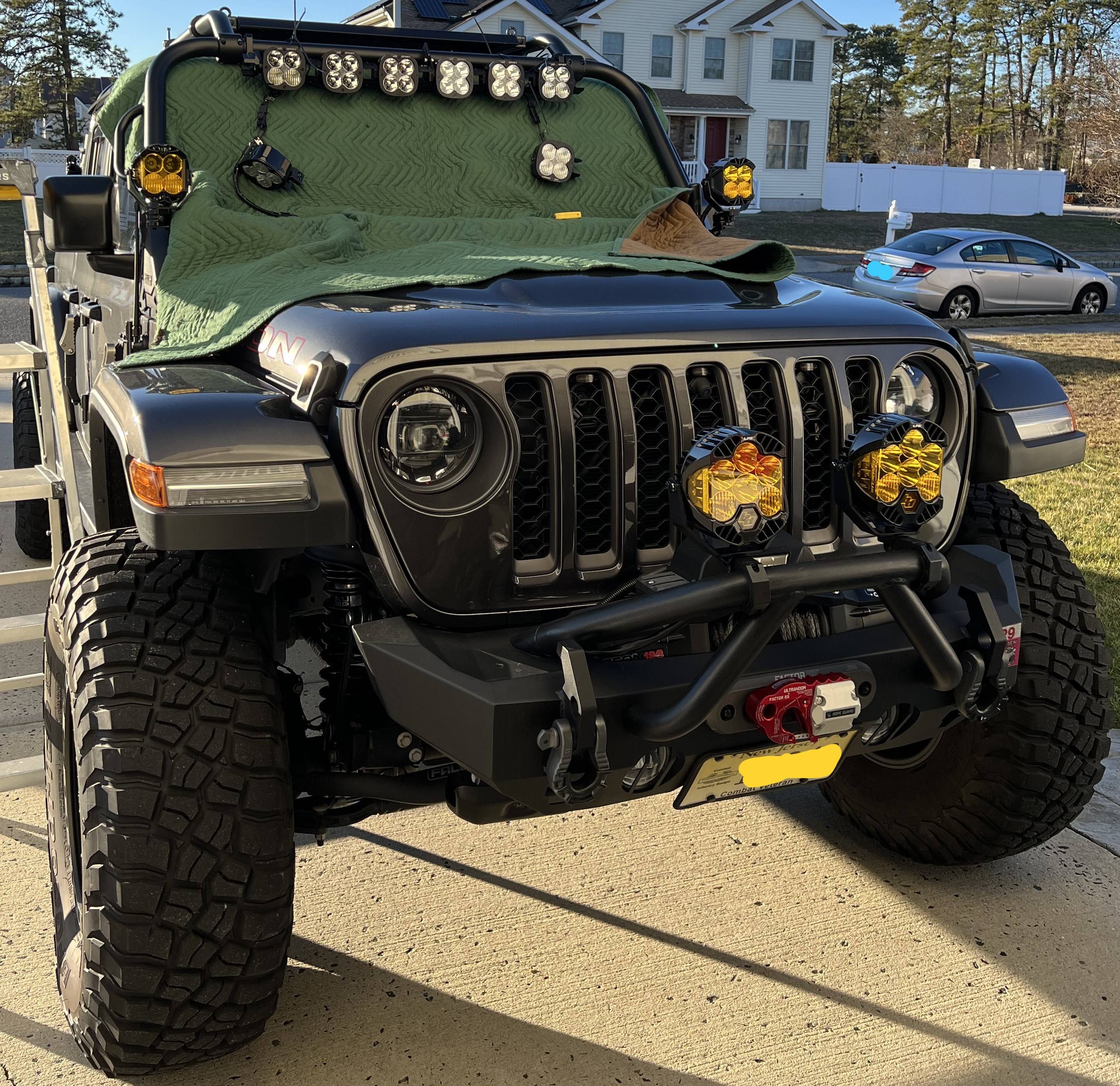Jeep Gladiator Baja Designs XL linkable LED light Bar on Adventure Rack Systems Front Hoop 1.JPG