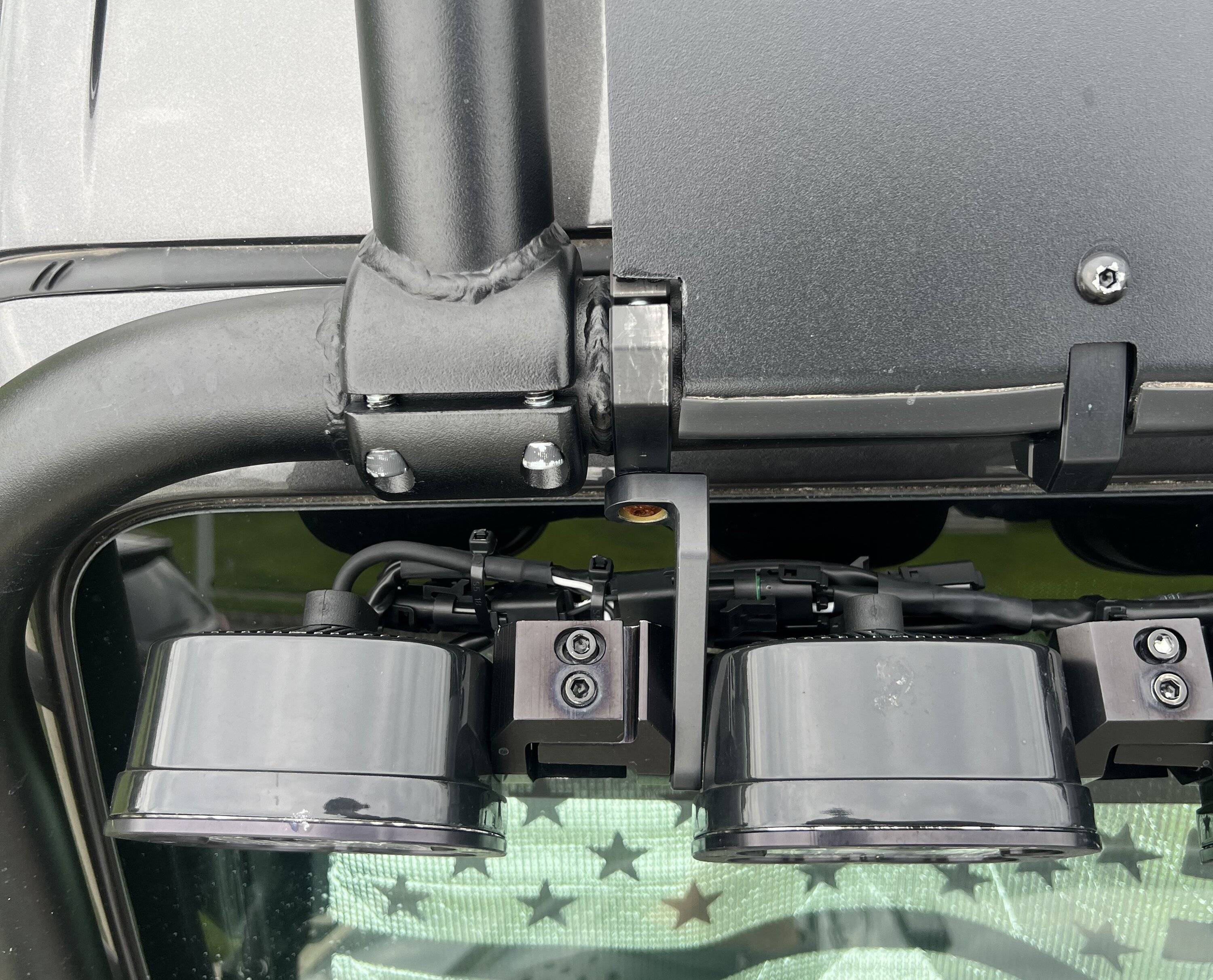 Jeep Gladiator Baja Designs XL linkable LED light Bar on Adventure Rack Systems Front Hoop 5.JPG
