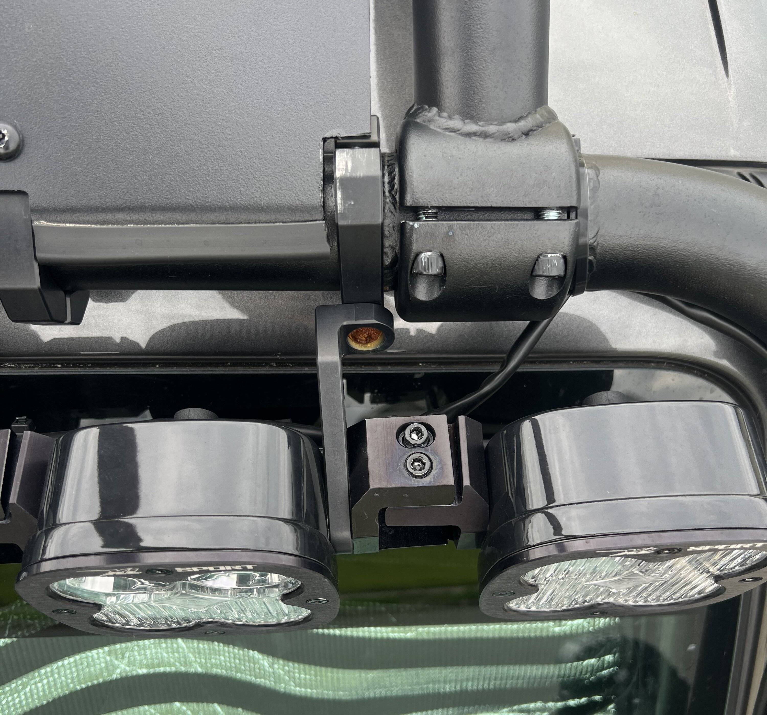 Jeep Gladiator Baja Designs XL linkable LED light Bar on Adventure Rack Systems Front Hoop 6.JPG