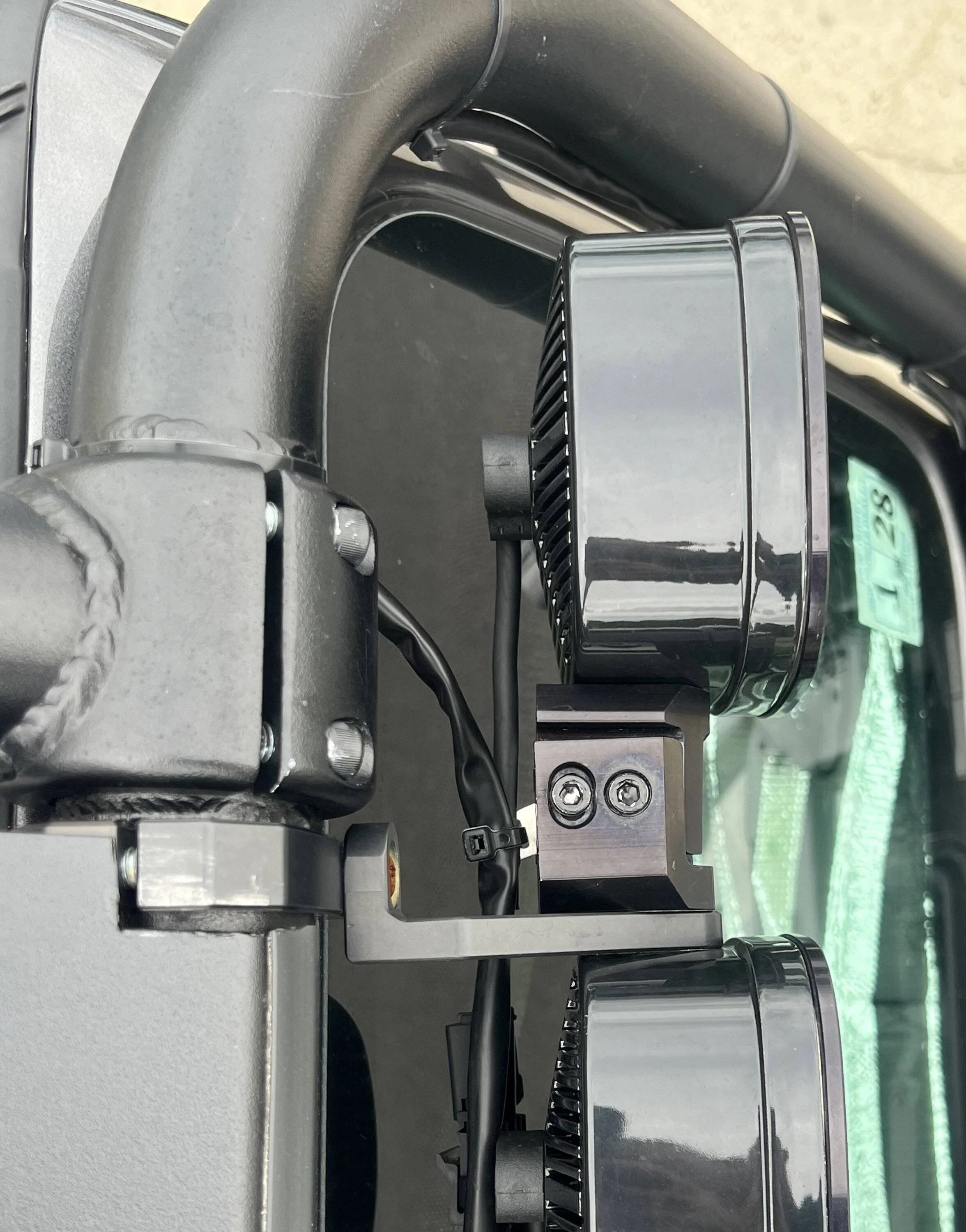Jeep Gladiator Baja Designs XL linkable LED light Bar on Adventure Rack Systems Front Hoop 8