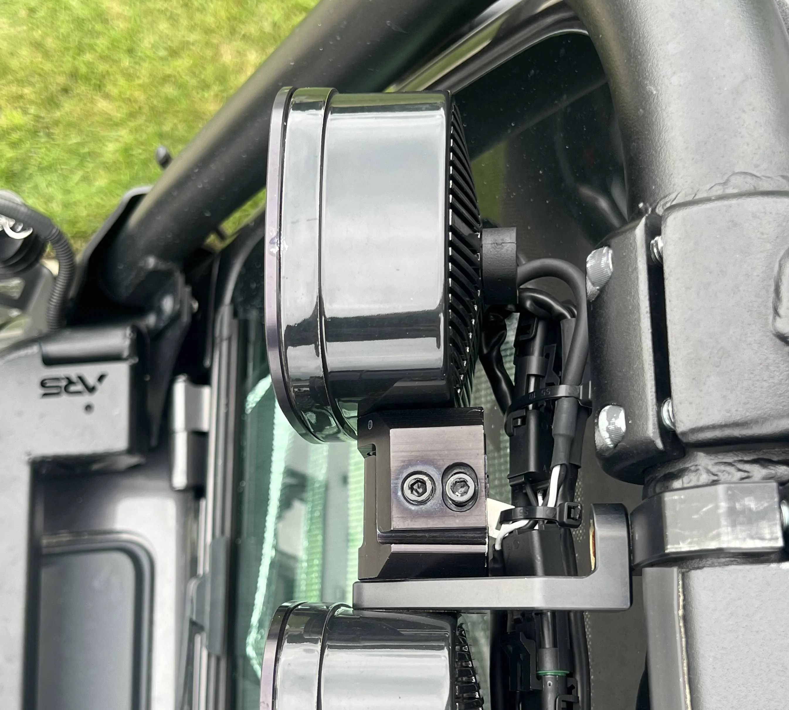 Jeep Gladiator Baja Designs XL linkable LED light Bar on Adventure Rack Systems Front Hoop 10