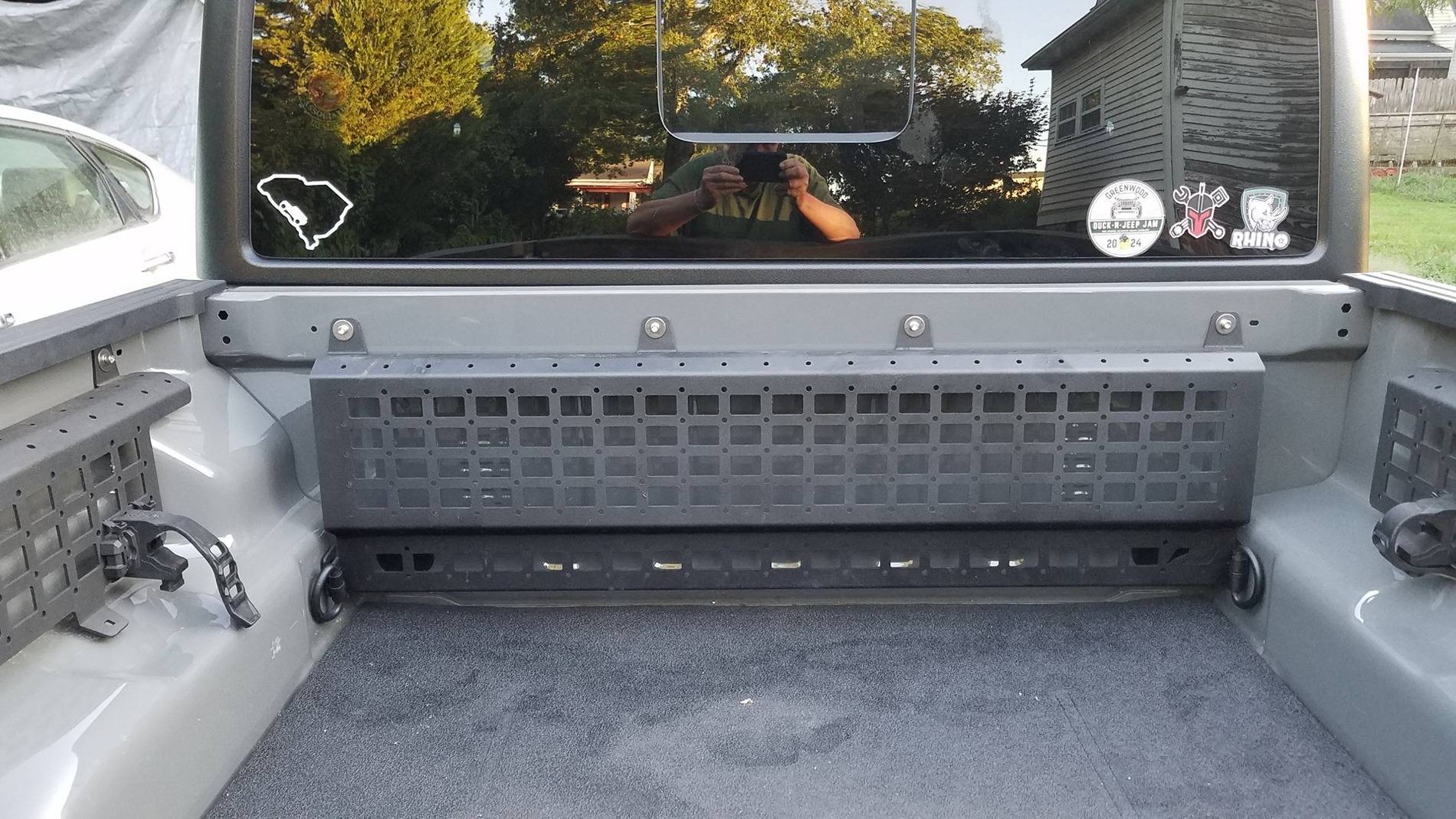 Jeep Gladiator Molle Panels for Bed Motoblt Molly Bed Pannel at cab installed July 22, 2024