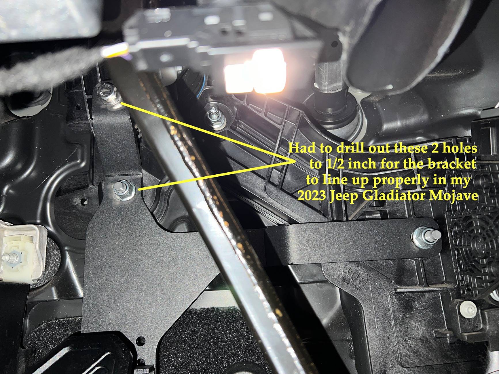 Jeep Gladiator Dead Pedal factory bolt stuck IMG_0508.JPG
