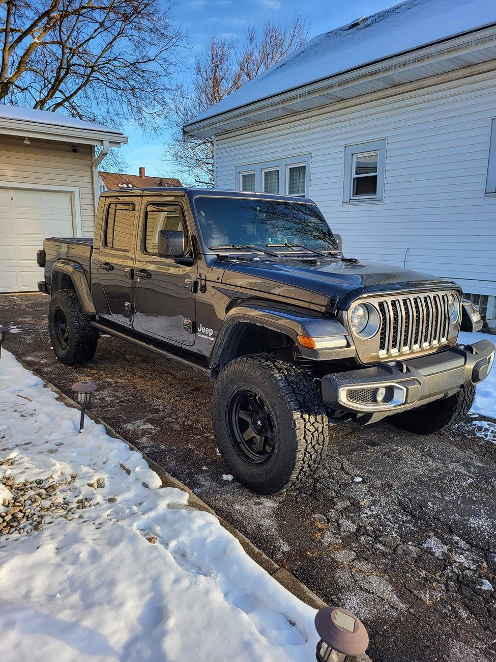 Jeep Gladiator 3.5" lift on 35's photos if you have a lift or something close. 20240121_165346