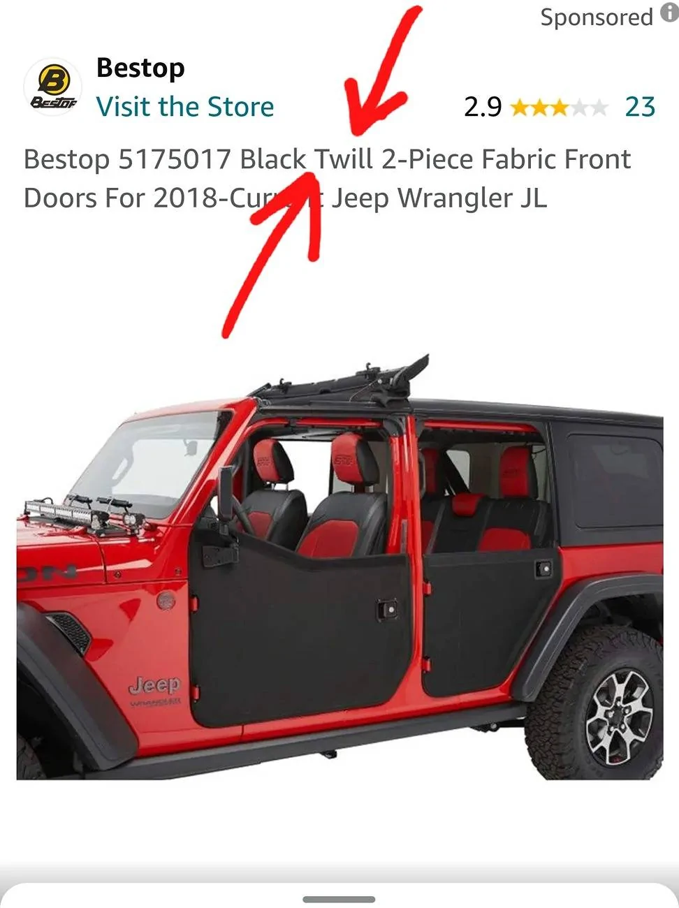 Jeep Gladiator Which Bestop Soft Doors ... 20240805_161247