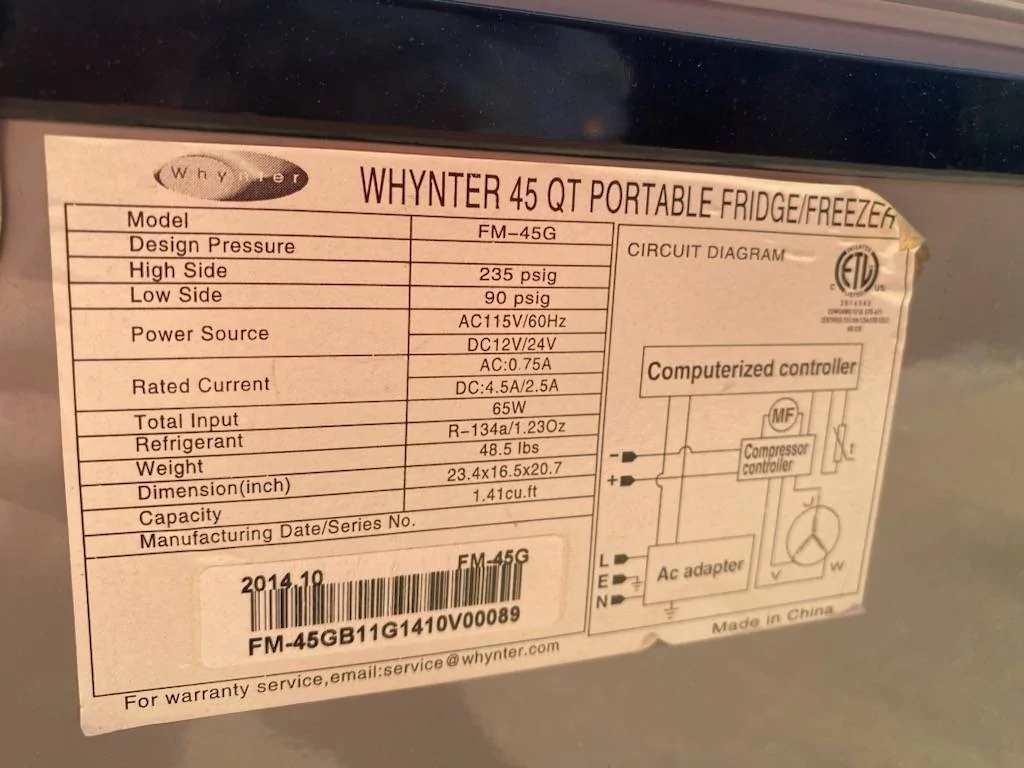 Jeep Gladiator For Sale: Whynter 45qt Fridge/Freezer Whynter45qt 04