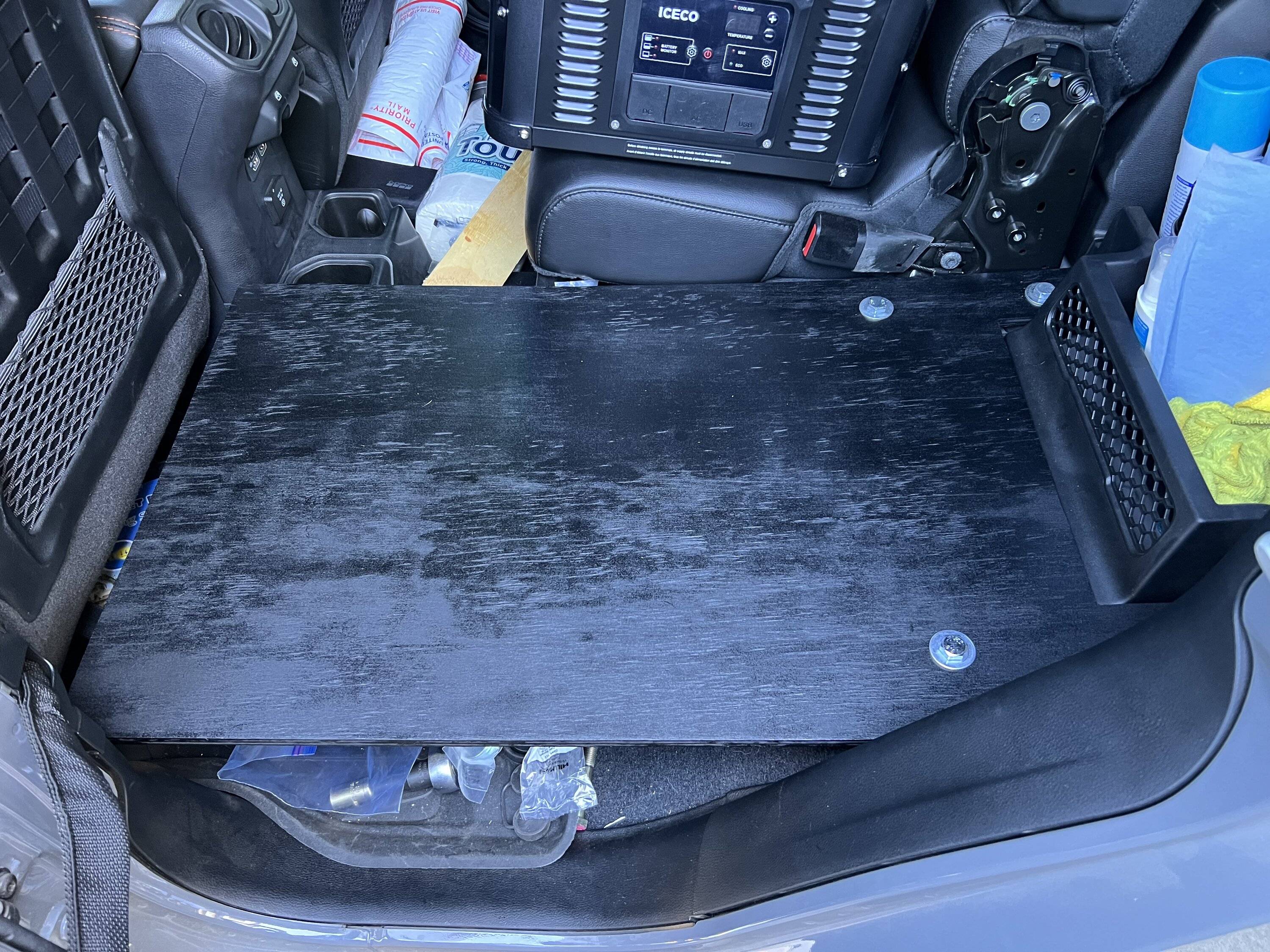 Jeep Gladiator My take on a DIY 40% rear seat delete for fridge IMG_9190