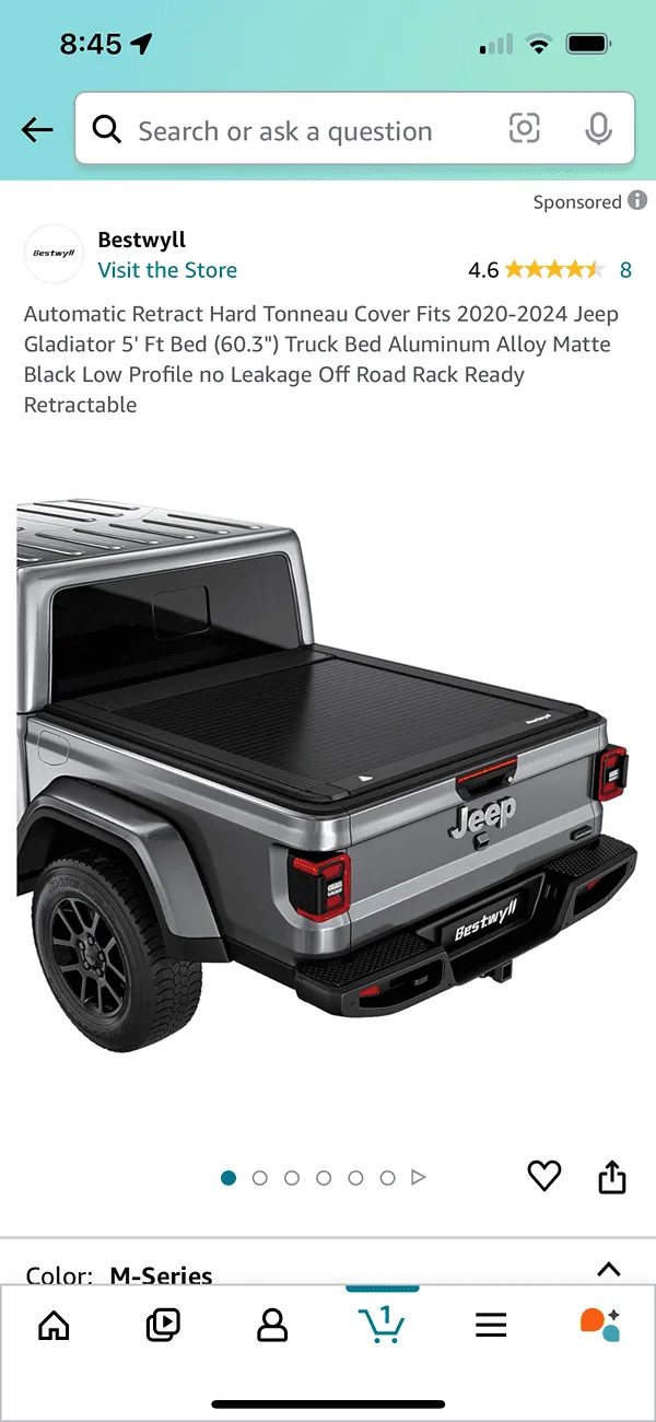 Jeep Gladiator Amazon tonneau cover IMG_9458