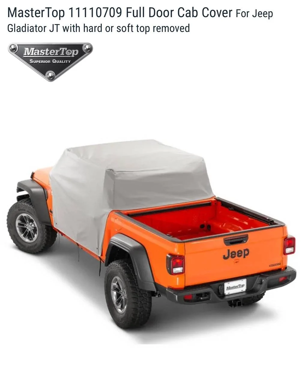 Jeep Gladiator Master Top JT Full Cab Cover IMG_0692