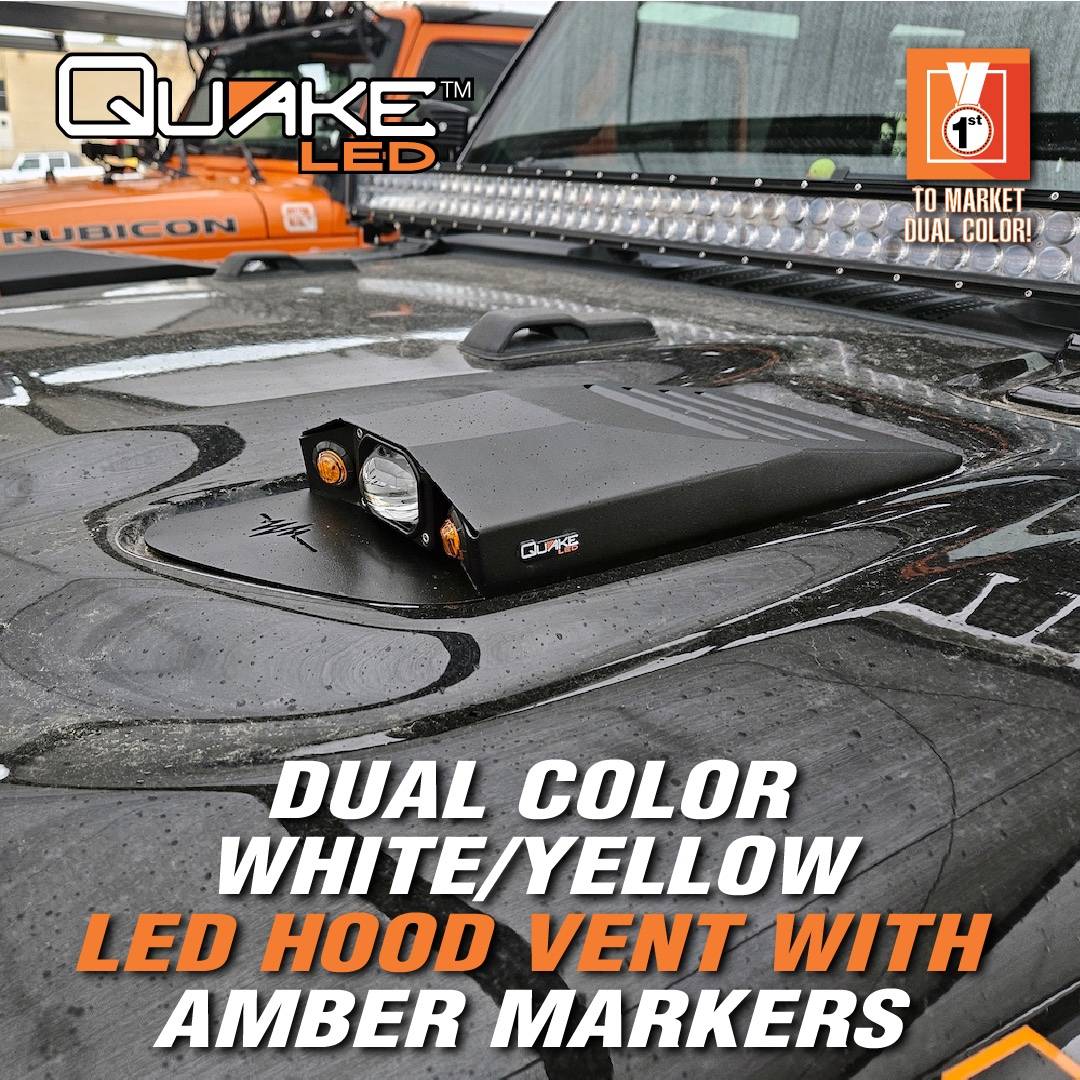 Jeep Gladiator NEW PRODUCT ALERT! Quake LED Rubicon Hood Vent Lighting Kit! QTE1445 1445 Ads-02